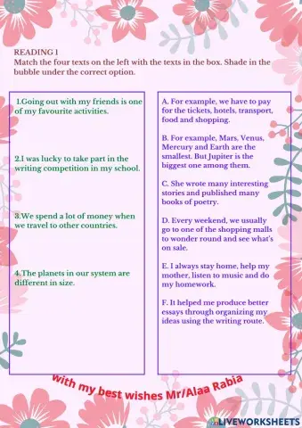 ( Exercise 7 ) Reading