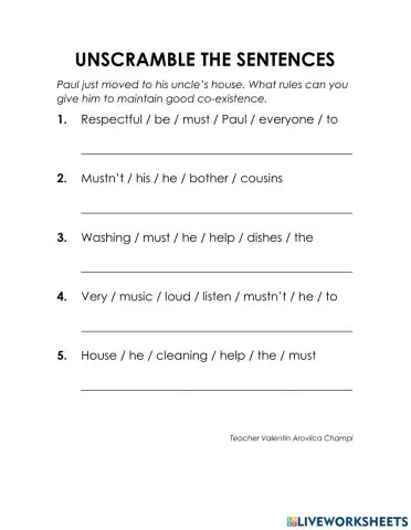 Giving rules with modal must