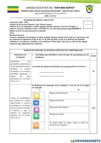 Evaluación del supletorio e.c.a.