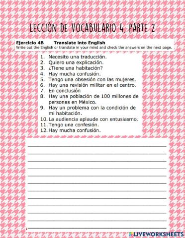 Leccion de vocabulario 4 parte 2