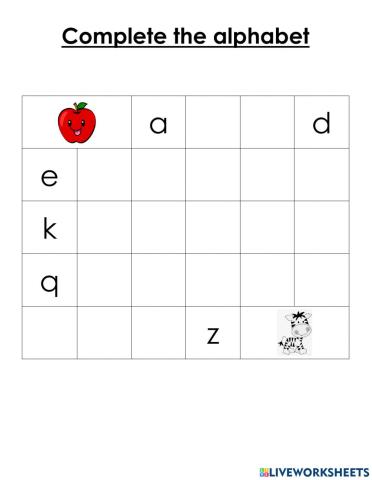 Complete the Alphabet