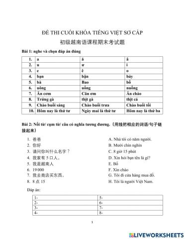 Tiếng Việt KTR cuối khoá