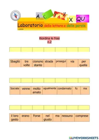 Riordina le frasi n.2