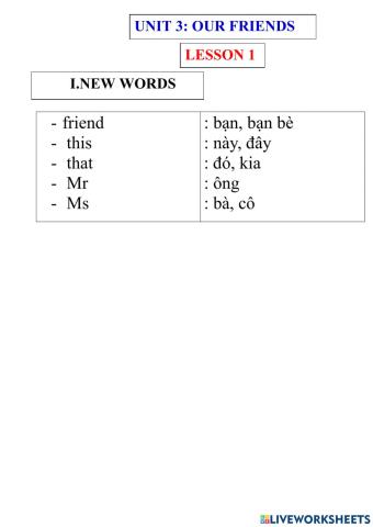 English 3- unit 3- lesson 1