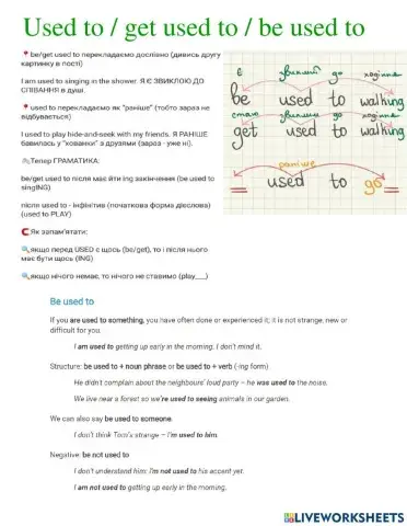 Get-be used to- used to