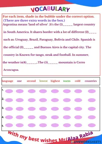 Vocabulary No : 4 S 1