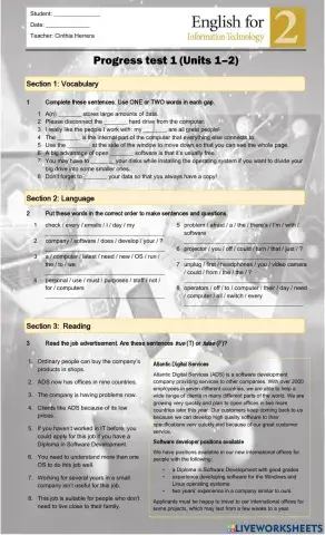 English for Information Technology