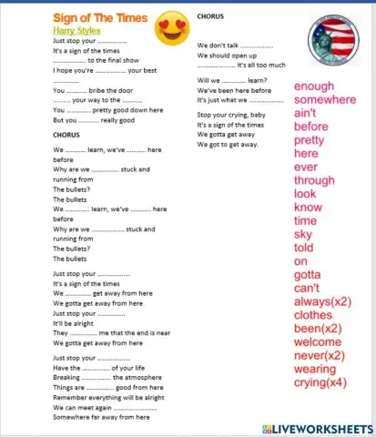 Listening songs - sign of the times