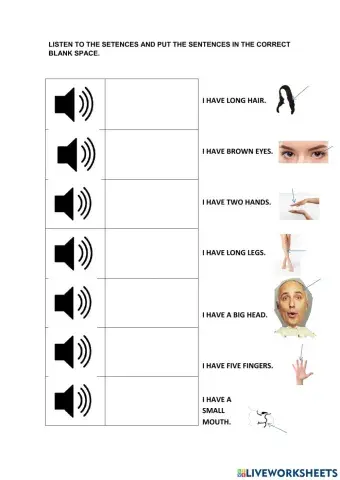 Parts of the body- listening
