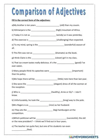 Comparative Adjectives - Superlative Adjectives