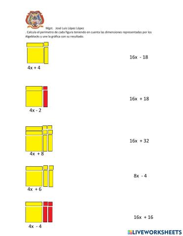 Calculo de áreas con algebloks