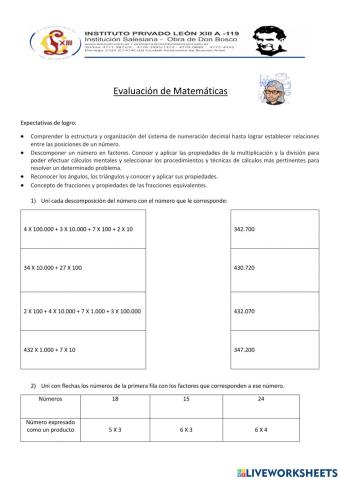 Numeración, fracciones, triángulos