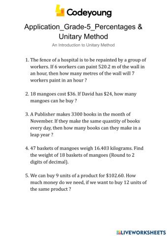 Application-An Introduction to Unitary Method