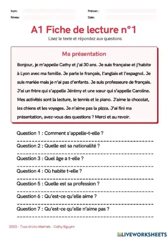 Compréhension écrit