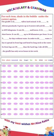 Grammar - Vocabulary . Exercise No: 2