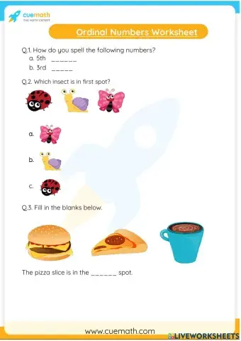 Ordinal Numbers Worksheet