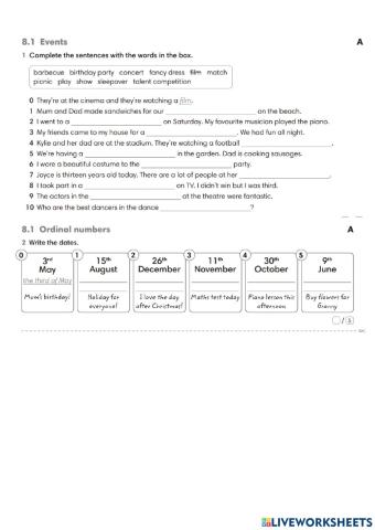 Gg2 Test unit 8 vocabulary