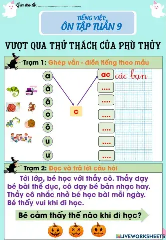 Lớp 1 - Tiếng việt - Tuần 9