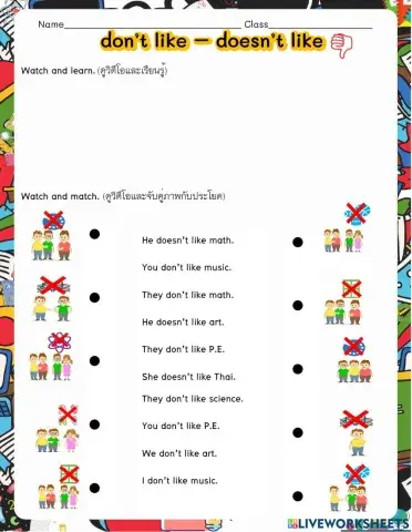 Don't like-doesn't like P.3