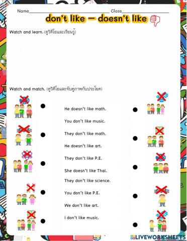 Don't like-doesn't like P.3