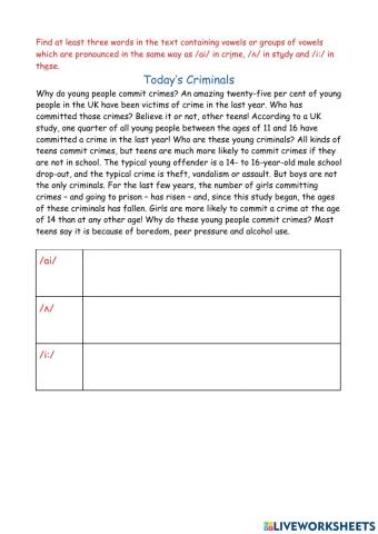 FInd vowel sounds in a text