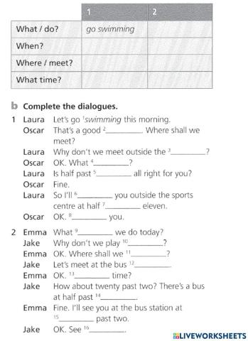 Listening Comprehension Making Suggestions and accepting them