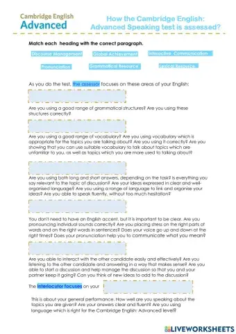 Speaking- C1 assessment