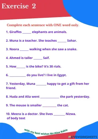 Grammar Exercise No:2