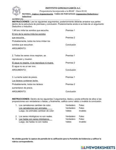 Argumentos Deductivos e Inductivos