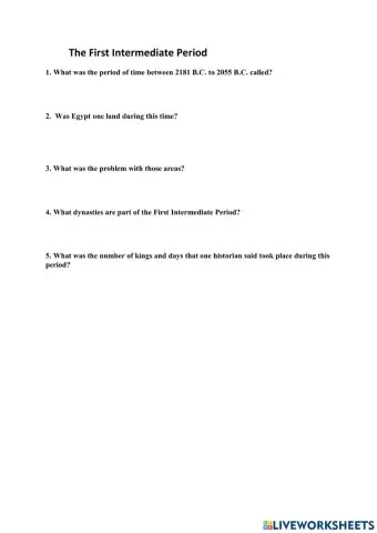 The First Intermediate Period