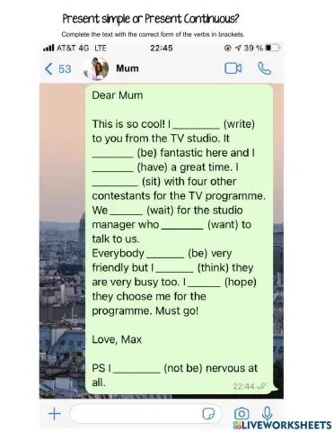 Present Simple or Present Continuous? B1