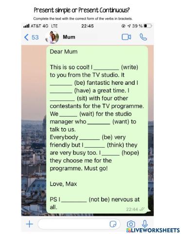 Present Simple or Present Continuous? B1