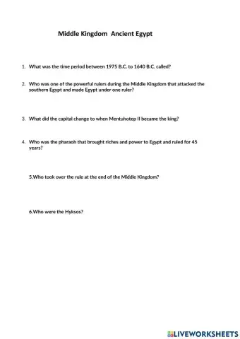 Middle Kingdom   Ancient Egypt