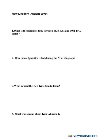 New Kingdom  Ancient Egypt