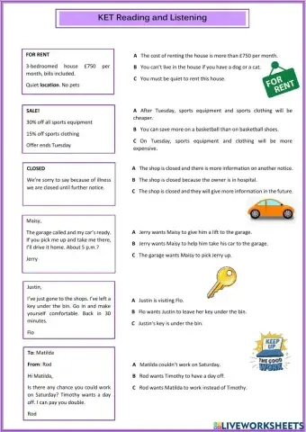 KET Reading and Listening