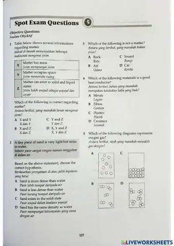 Sains Tingkatan1 Bab 5 Jirim