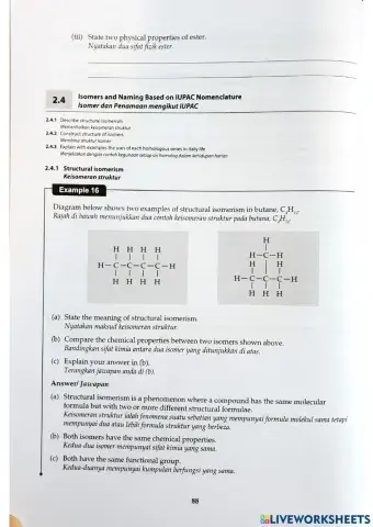Kimia Tingkatan 2 Bab 2 2.4 Isomer