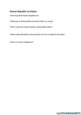 Roman Republic to Empire