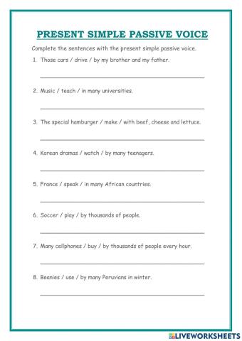 Present Simple Passive Voice II