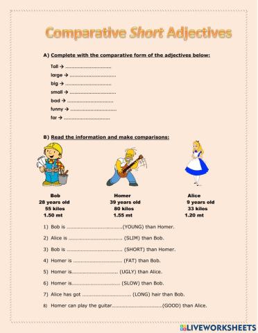 E4. comparatives of short adjs