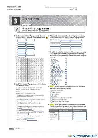 Films and TV programmes