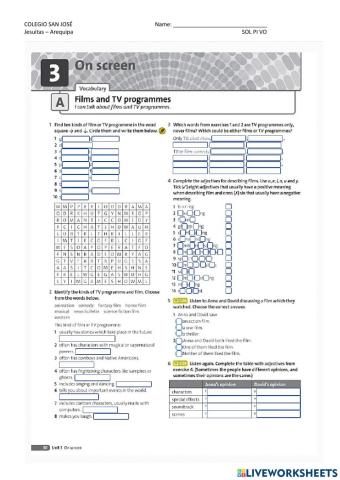 Films and TV programmes