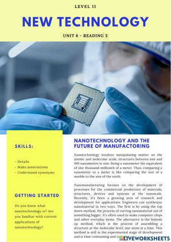 CYCLE 2 - UNIT 6 - READING 3: Nanotechnology and the future of manufacturing