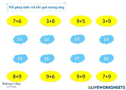 Cộng trừ trong phạm vi 20