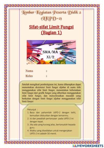Sifat-Sifat Limit Fungsi