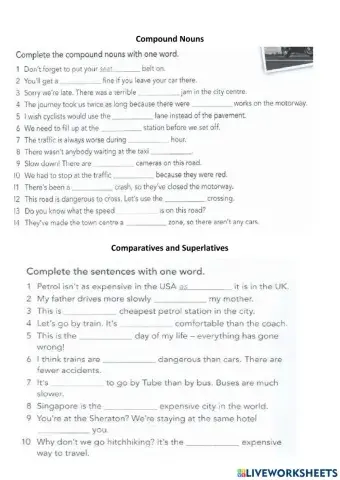 Comparatives and superlatives