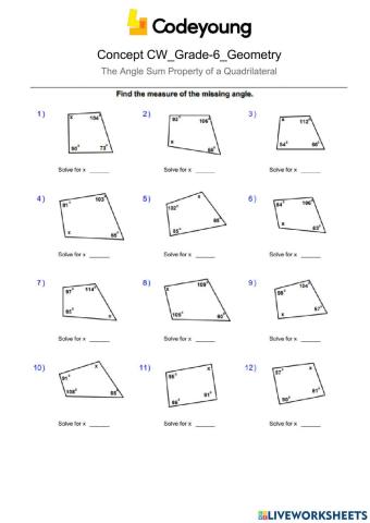 The Angle Sum Property of a Quadrilateral Concept CW