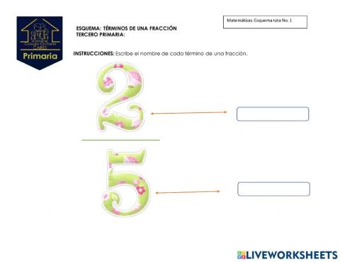 Esquema términos de una fracción