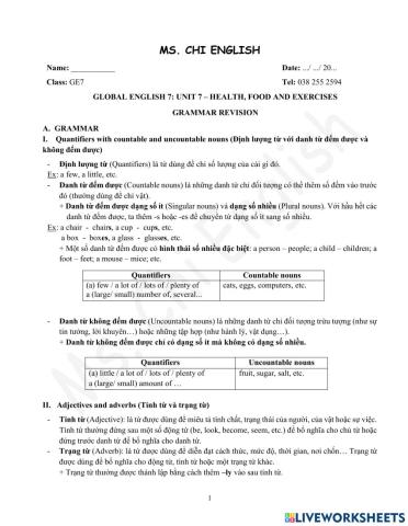 21.07.2022 - GE7 - U7 - Grammar Revision