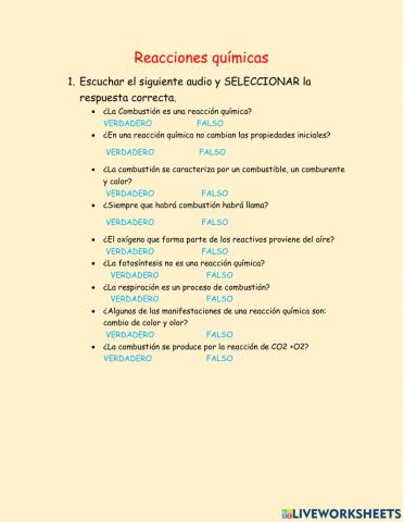 Reacciones químicas